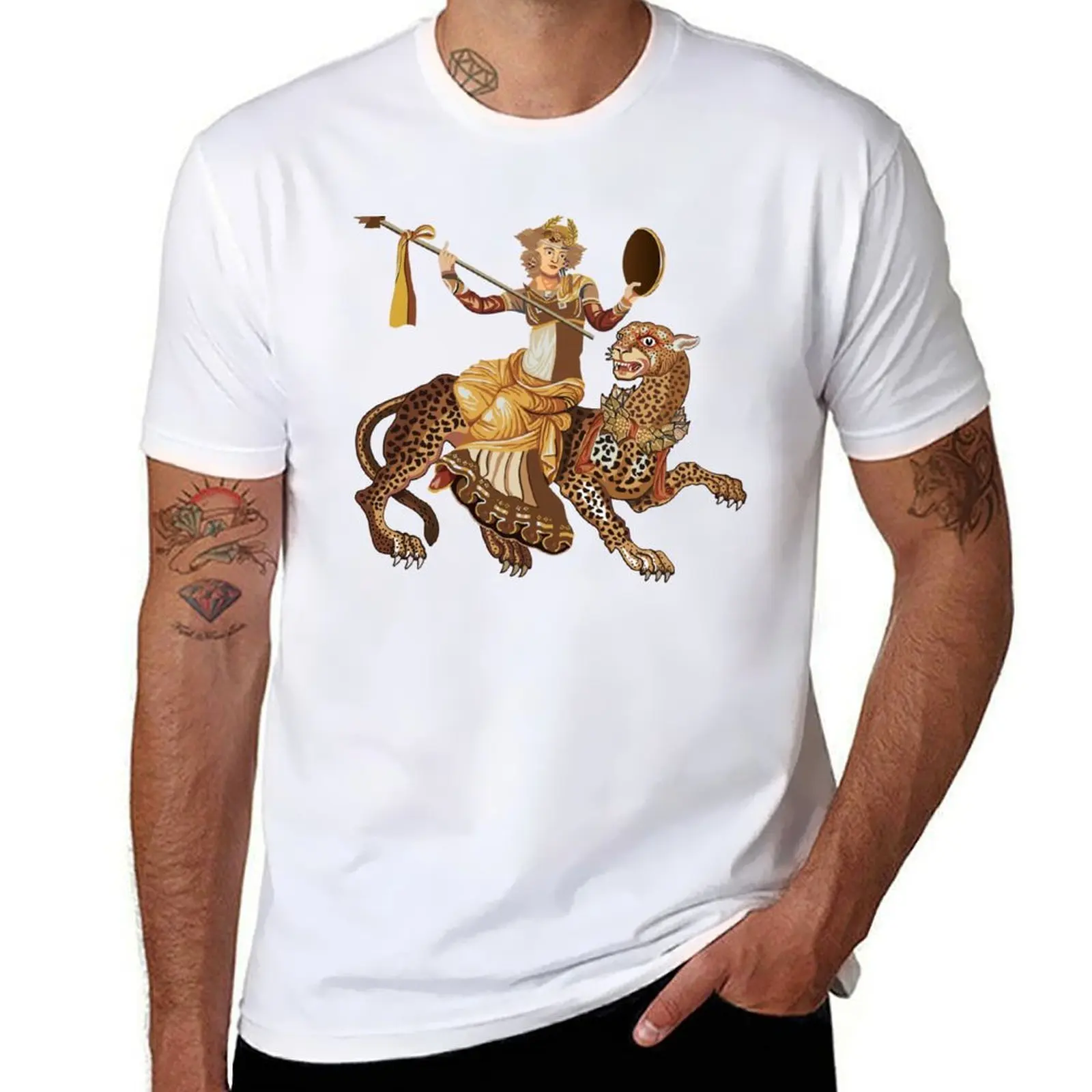 Dionysos riding on a panther T-Shirt Minimal Art Print T-Shirt