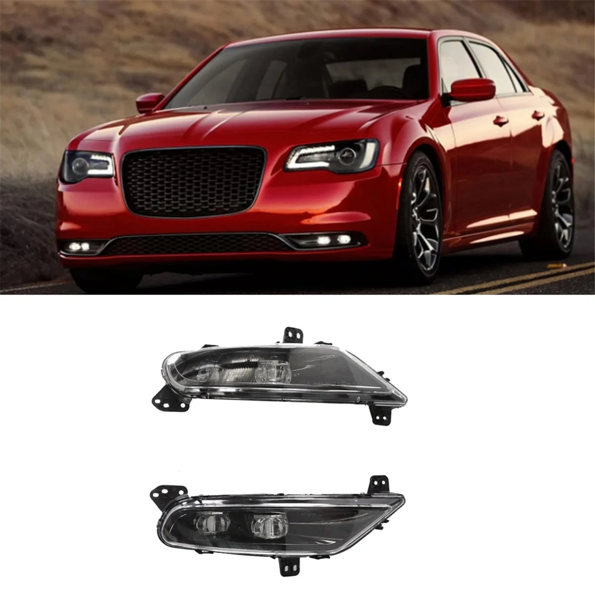 

68294008AA Car Front Bumper LED DRL Daytime Running Light Turn Signal Fog Lamp for Chrysler 300C 2015-2020 Right SideJADD