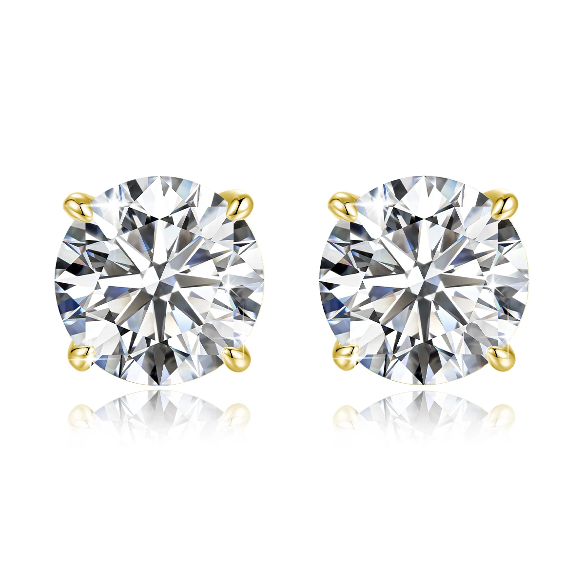 Quality 14K Gold Filled Moissanite Stud Earrings 0.2-3CT GRA Brilliant Cut for Women Man Engagement Wedding Durability Jewelry