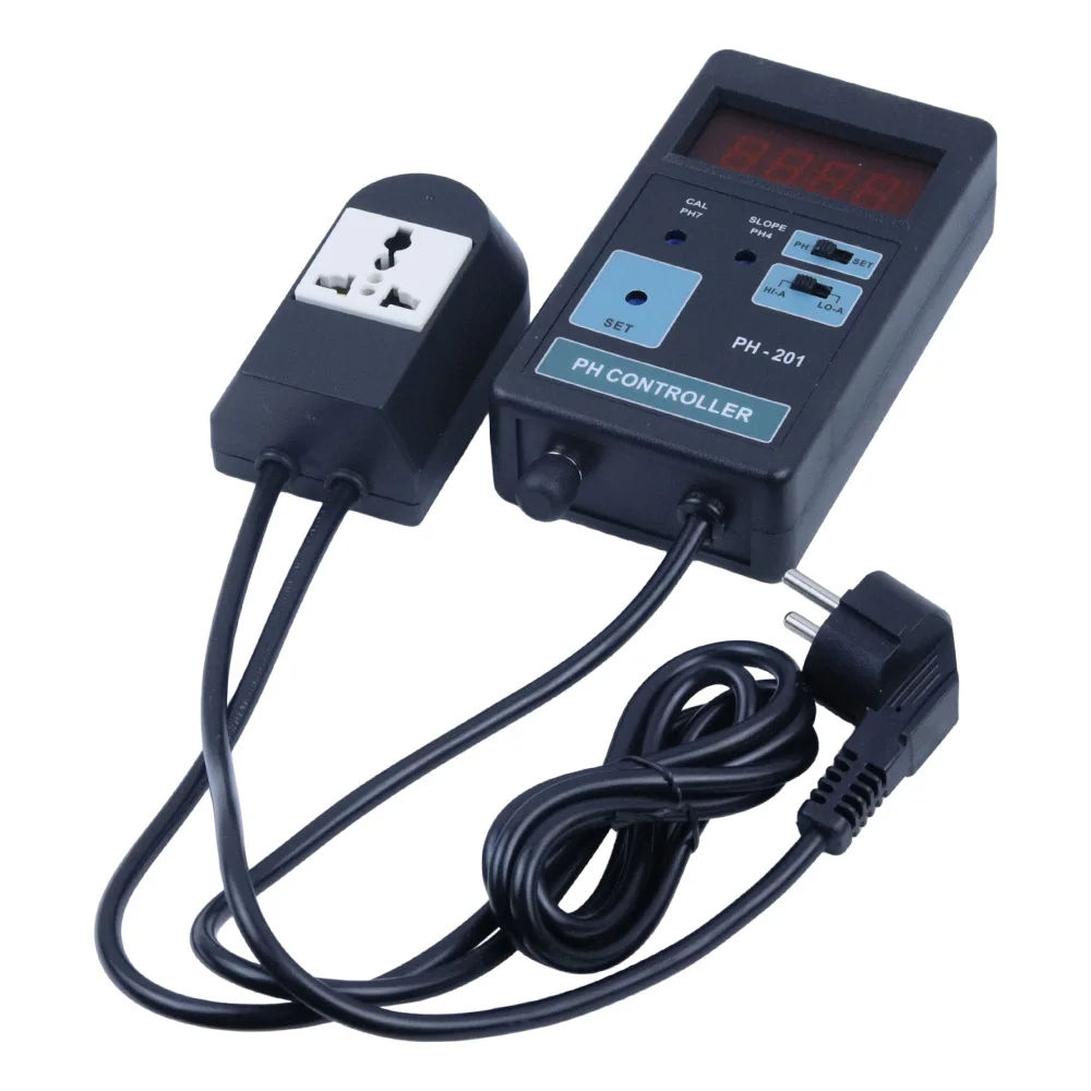 Display PH CO2 Controller Meter Aquarium Fish Tank 0.00~14.00PH Range + Switched Socket AC 100-240V