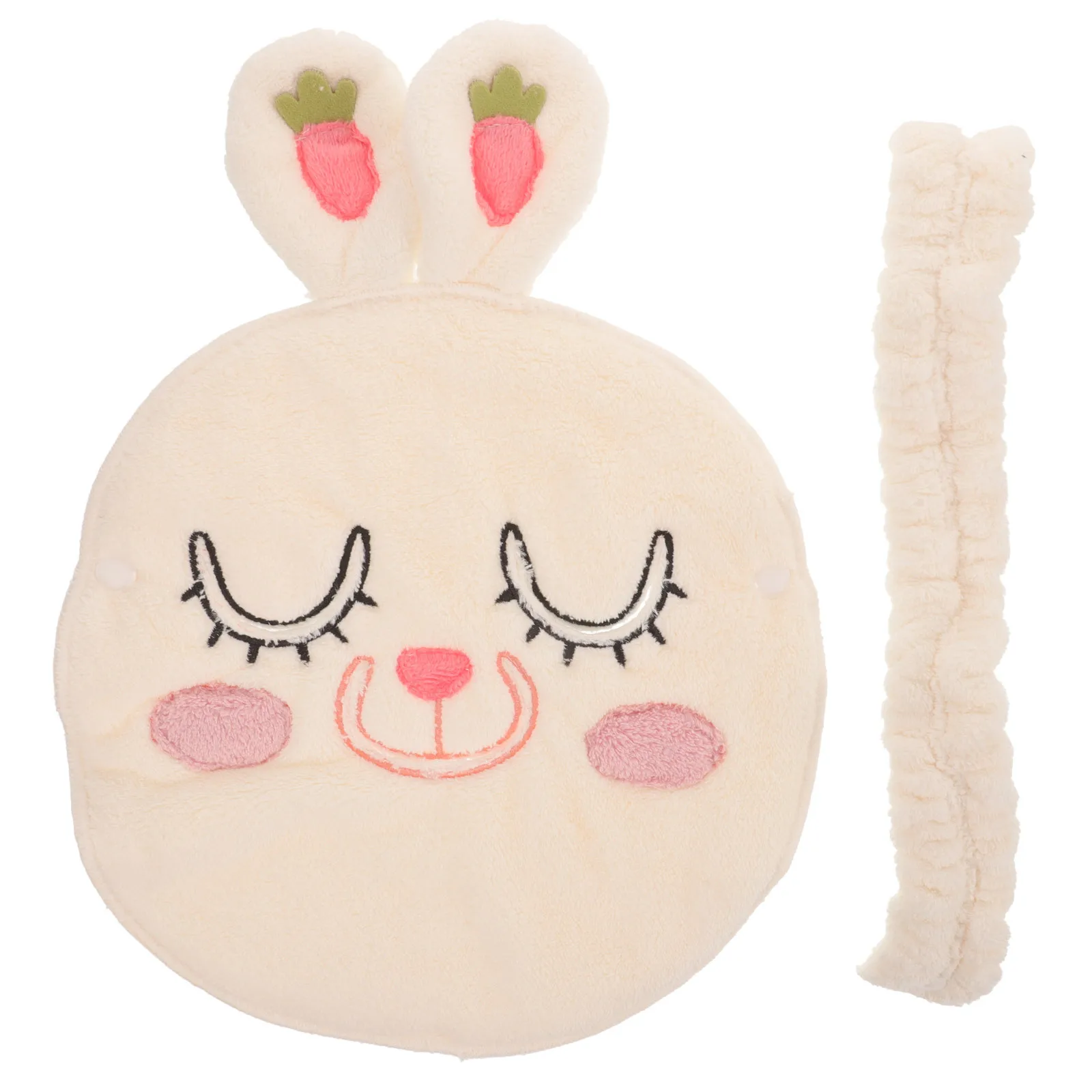 

Hot Compress Towel Face Mask Soft Cute Design Fixing Strap Secure Fit Facial Steaming Spa Facial Beauty Tool Reusable