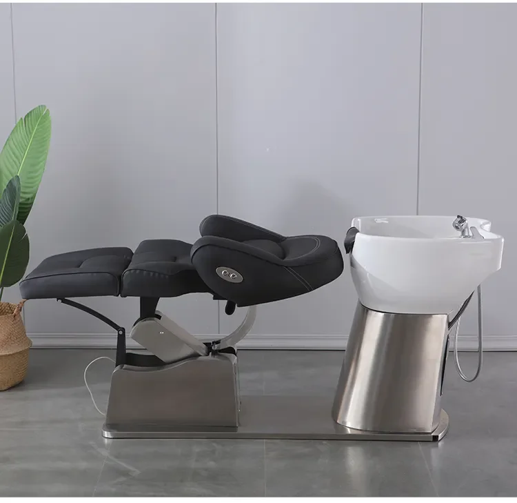 Hot Sale Electric Shampoo Chair Can Lift and Rotate, Massage and Shampoo Integrated Stainless Steel Bed - view 5