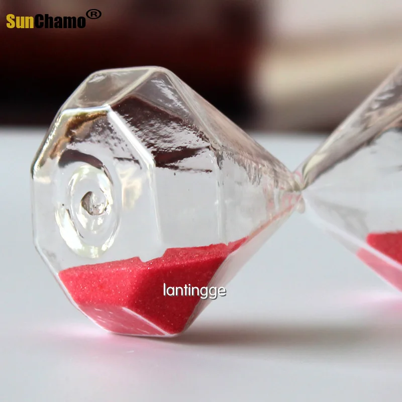 5 Minutes Transparent Glass Sand Watch Hourglass Creative Sandglass Diamond Styling Timer Clock Countdown Timing Home Decor image 2