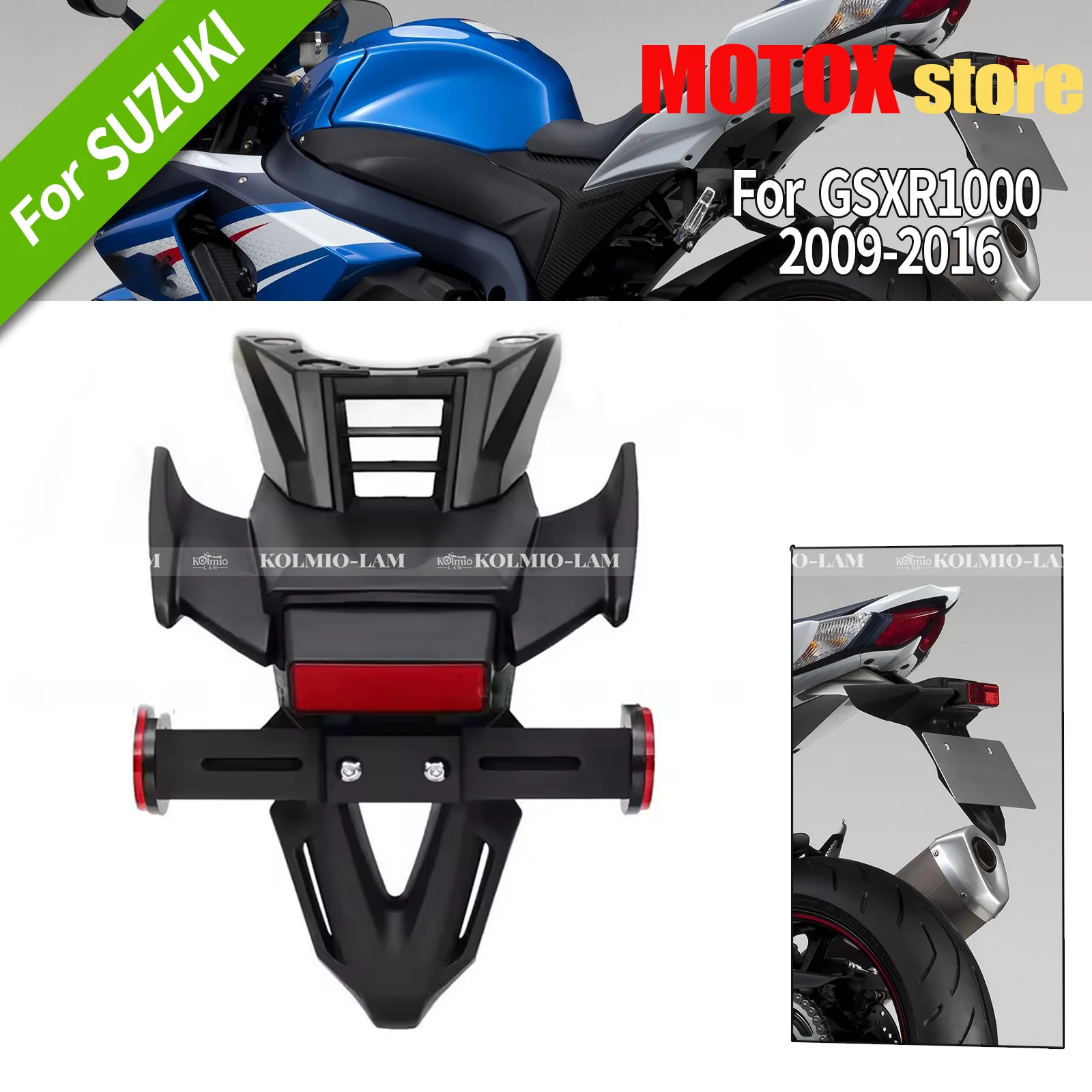 

Fit for SUZUKI 2009 - 2016 GSXR1000 GSXR 1000 2012 2013 2014 K9 Rear Fender Mudguard License Plate Light Holder Bracket