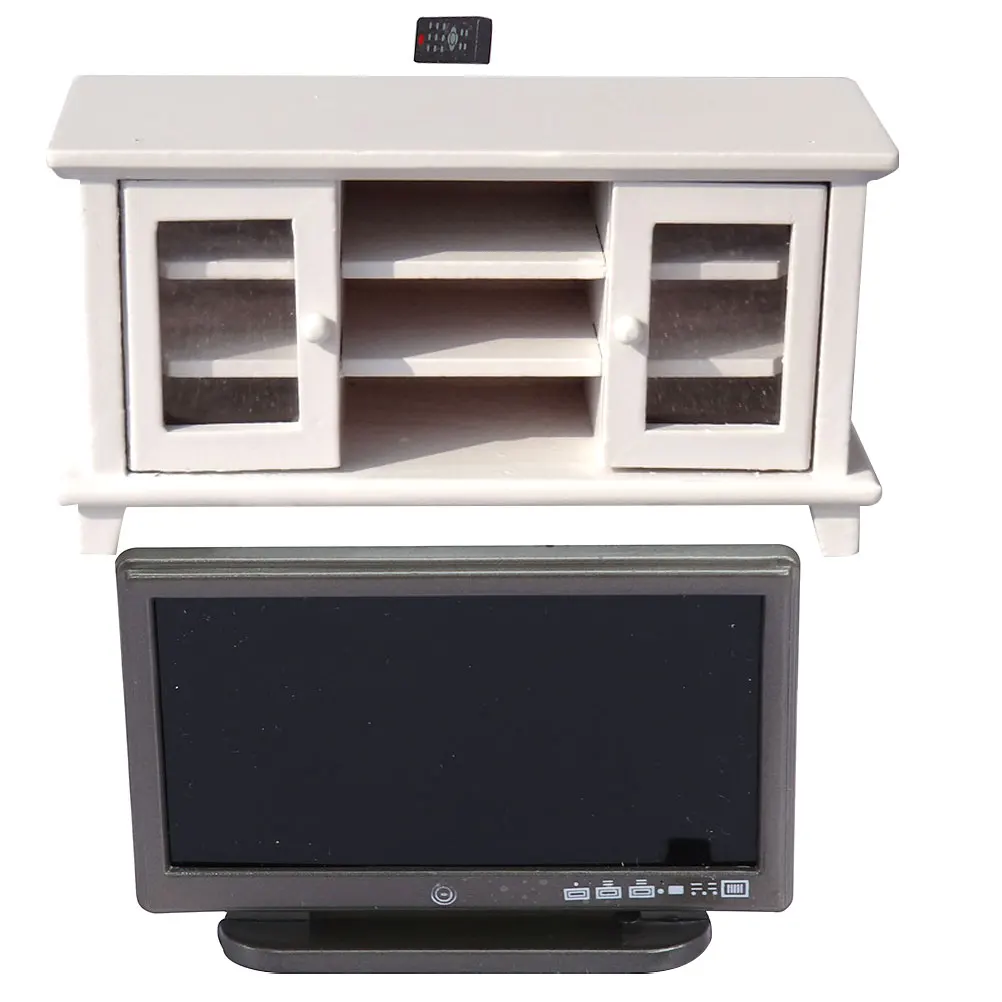 

1Set Mini House Wooden Cabinet Chic Desktop Ornament Small House Furniture Accessories Decoration Miniature Cabinet Model