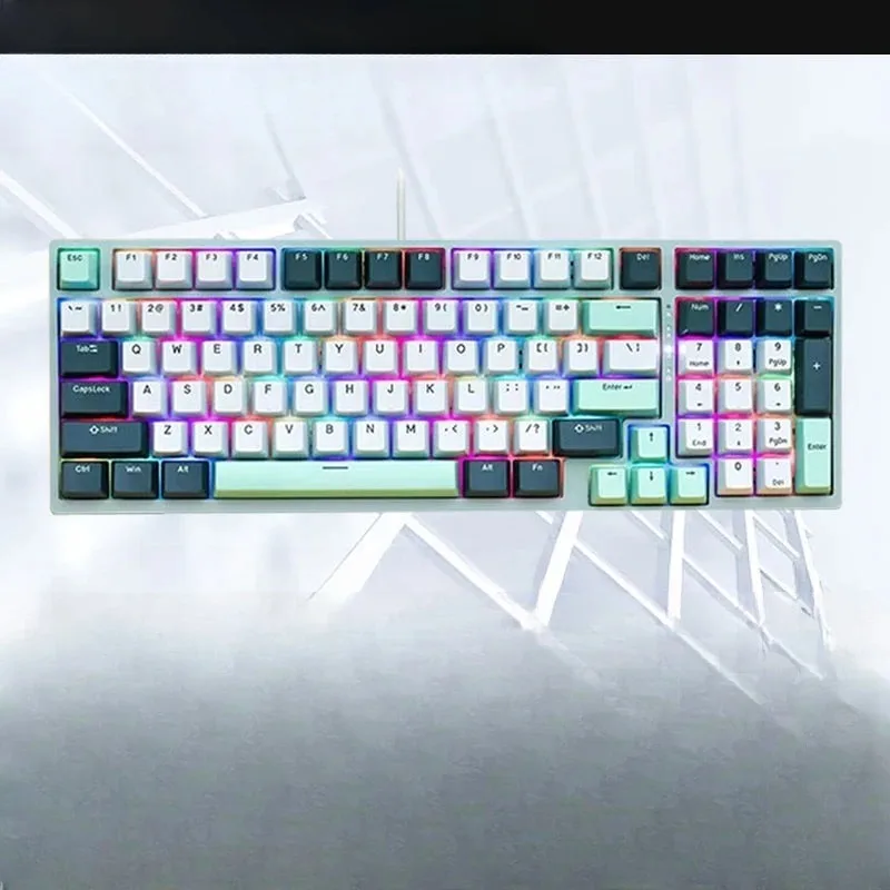 Mechanical keyboard Pluggable magnetic axis Luminescent wired weighted computer keyboard peripherals