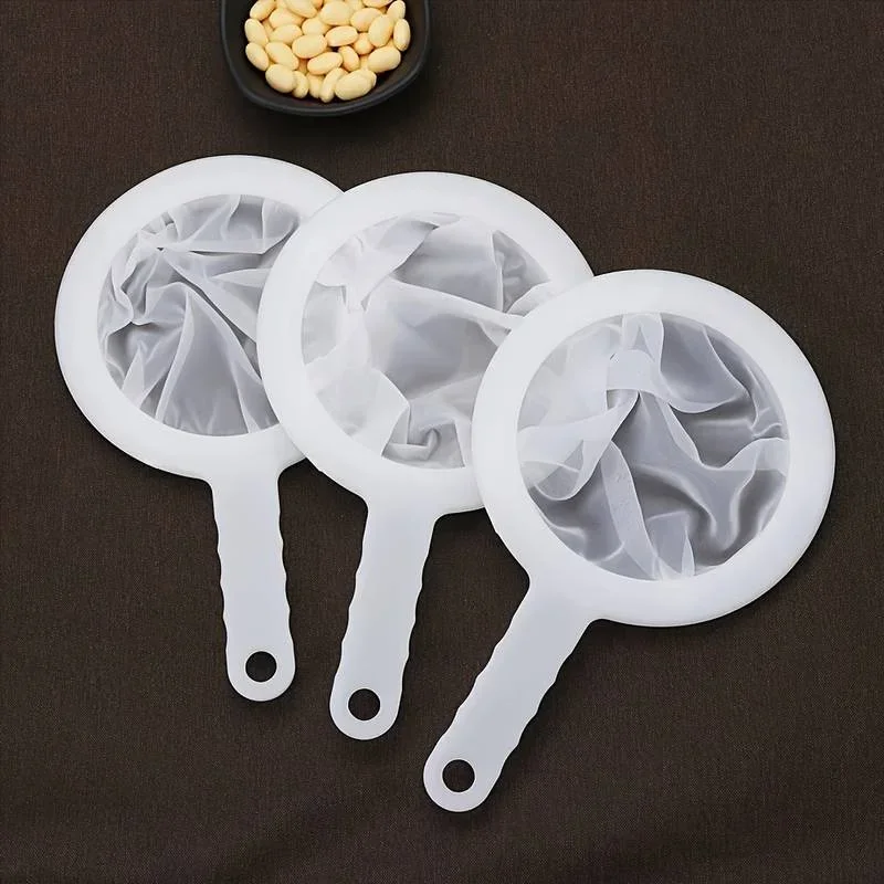 1PC Fine Mesh Strainer Spoon for Coffee, Milk, Soy, and Yogurt 100/200/300/400 Mesh Nylon Filter For Kitchen Dining Gadgets