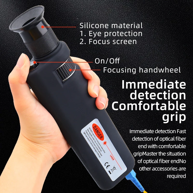 Natalink Handheld Fiber Optic Microscope with 100/200/400X Magnification and CL Light for Precise Fiber Endface Inspection