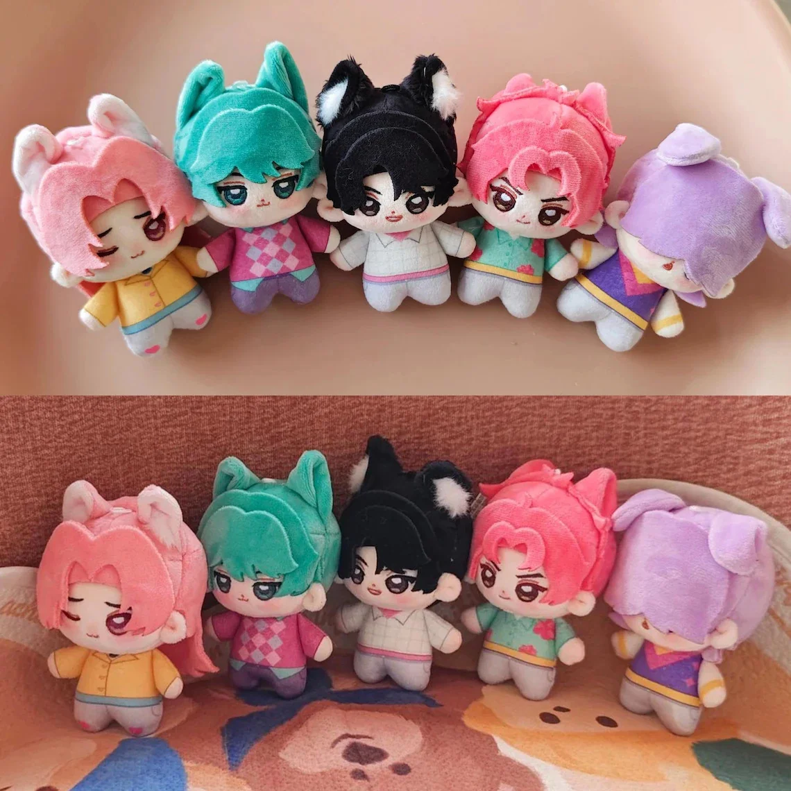 

12cm Cute Anime Kpop Demons Hunters Plush Toys Mystery Saja Abby Saja Jinu Romance Saja Cartoon Cosplay Body Squeaking Dolls