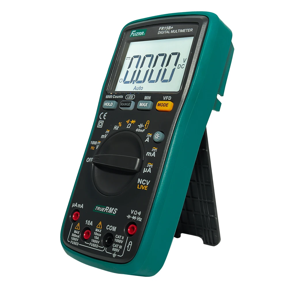 FUZRR FR15B+ FR17B+ Digitales True-RMS-Multimeter mit Auto-Range-Funktion, NCV, AC/DC-Spannungs-, Strom- und Kapazitätsmessung, für die Reparatur von Autoelektrik – Detail 9