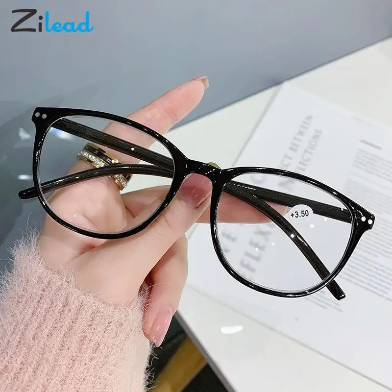 Zilead Anti Blue Light Reading Glasses Women Men Fashion Ultralight Presbyopia Optical Eyeglasses Unisex Round Eyewear 0+1...+4