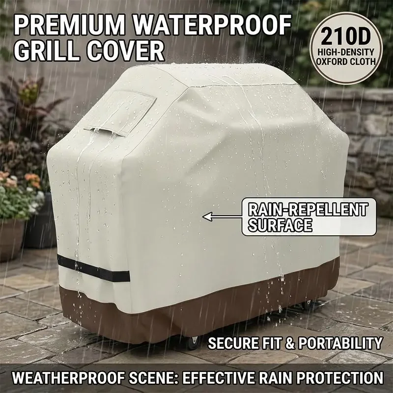 210D Oxford BBQ Cover,Outdoor Grill Cover All-Season Universal BBQ Hood ,Suitable for Camping and Barbecue Essential Accessories - view 5