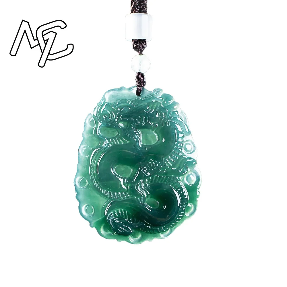 

Натуральный мьянманский изумруд, кулон «Синий водный дракон», ожерелье из жадеита, ювелирное украшение, дизайнерский, роскошный, на удачу, подарок для женщин, амулет