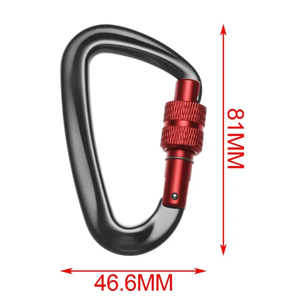 81*46.6mm Climbing Equipment D Shape Climbing Carabiner Professional Climbing Buckle Security Safety Locks Quickdraws Lock image 5
