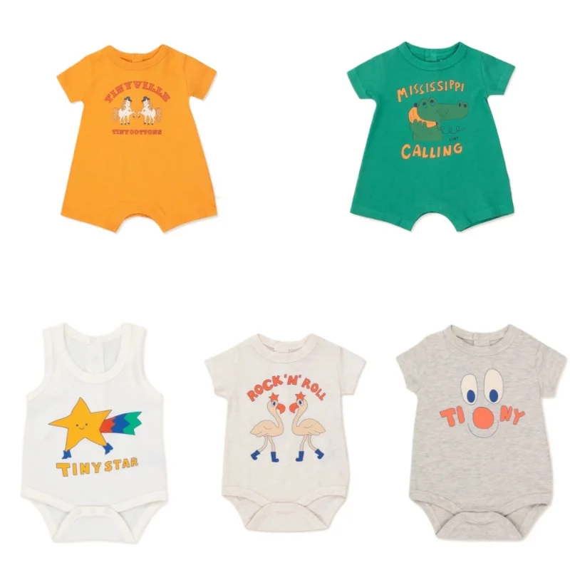 

OUYANG&IVAN 25 TC Baby Casual Loose Jumpsuit Boys Girls Summer Cotton Romper