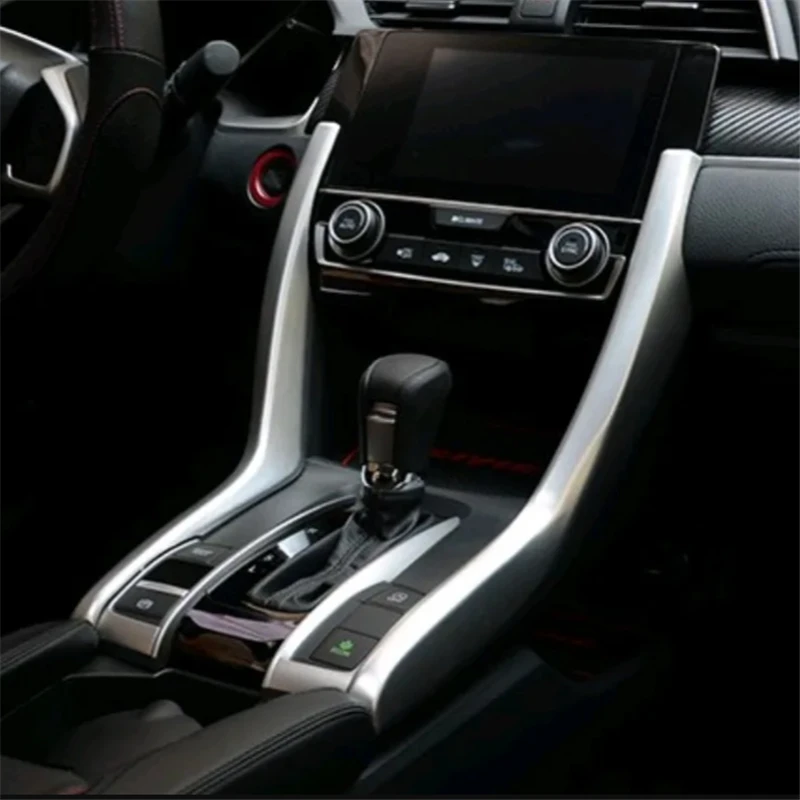 WELKINRY For Honda Civic Sedan FC & Hatchback FK 10th Gen 2016-2021 Car Stick Gear Shift Level Table Base Side Bar Cover Trim