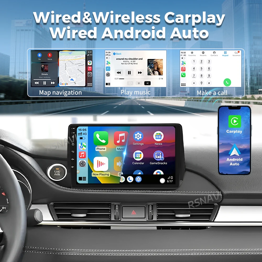 Android 16 Carplay Auto 2K Screen Car Radio Multimedia Video Player For Mazda 6 III 3 GJ GL 2018 - 2021 Autoradio 16G-512G