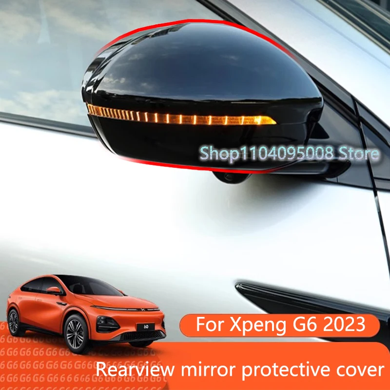 

For Xpeng Xiaopeng G6 2023 2024 Rearview Mirror Protective Cover Reverse Mirror Anti Scratch Shell Black Warrior Modification