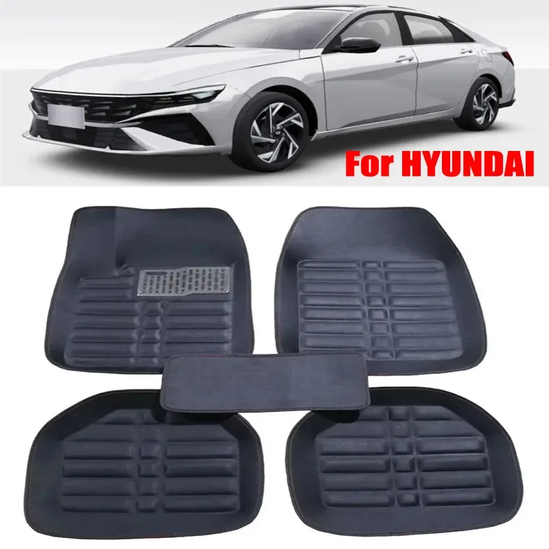 

For HYUNDAI Waterproof PU Leather Car Floor Mat Durable and Fashionable, All-weather Protection Easy to Clean Enhances Interior