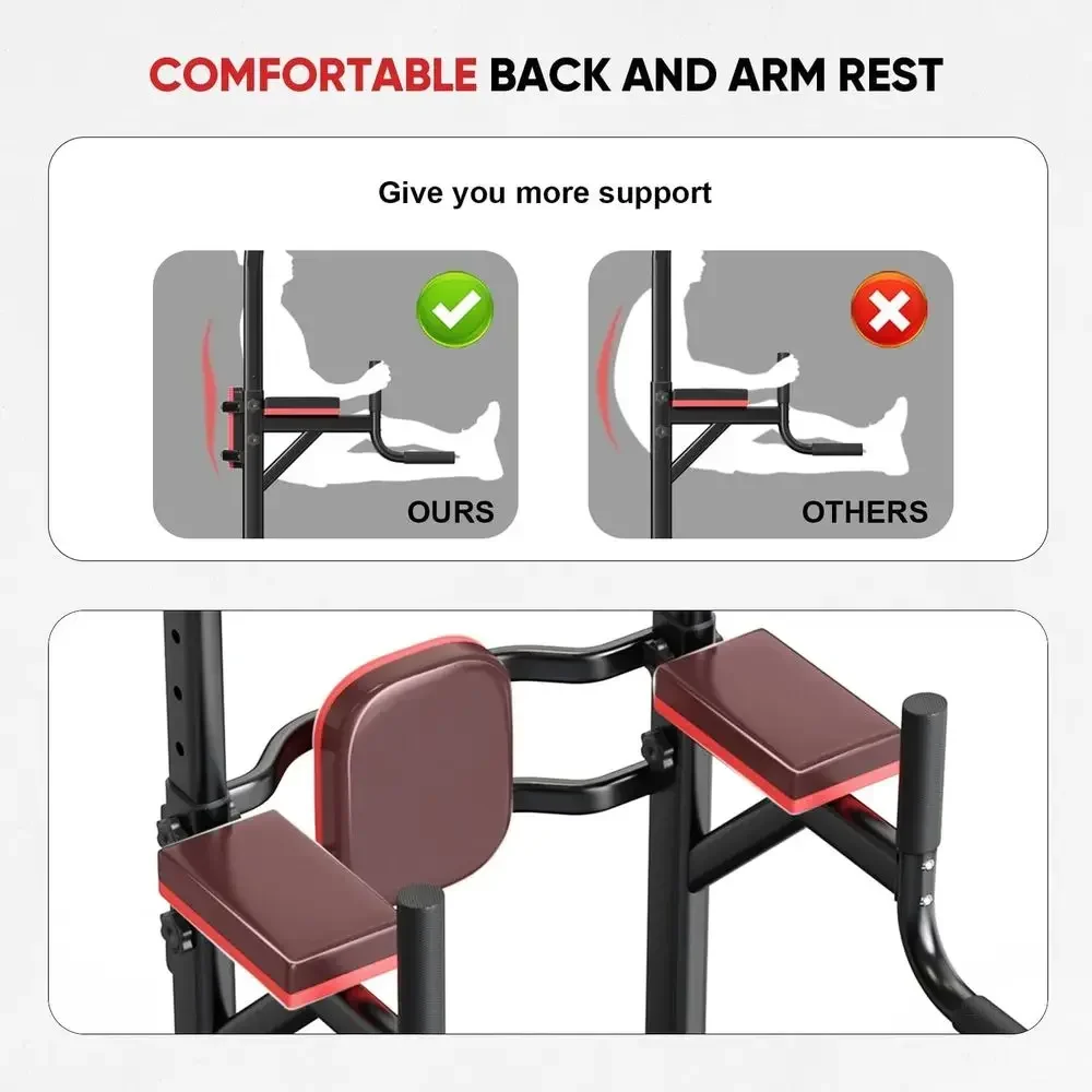 Adjustable Multi-Function Power Tower with Pull-Up, Push-Up, and Dip Stations for Home Gym Strength Training