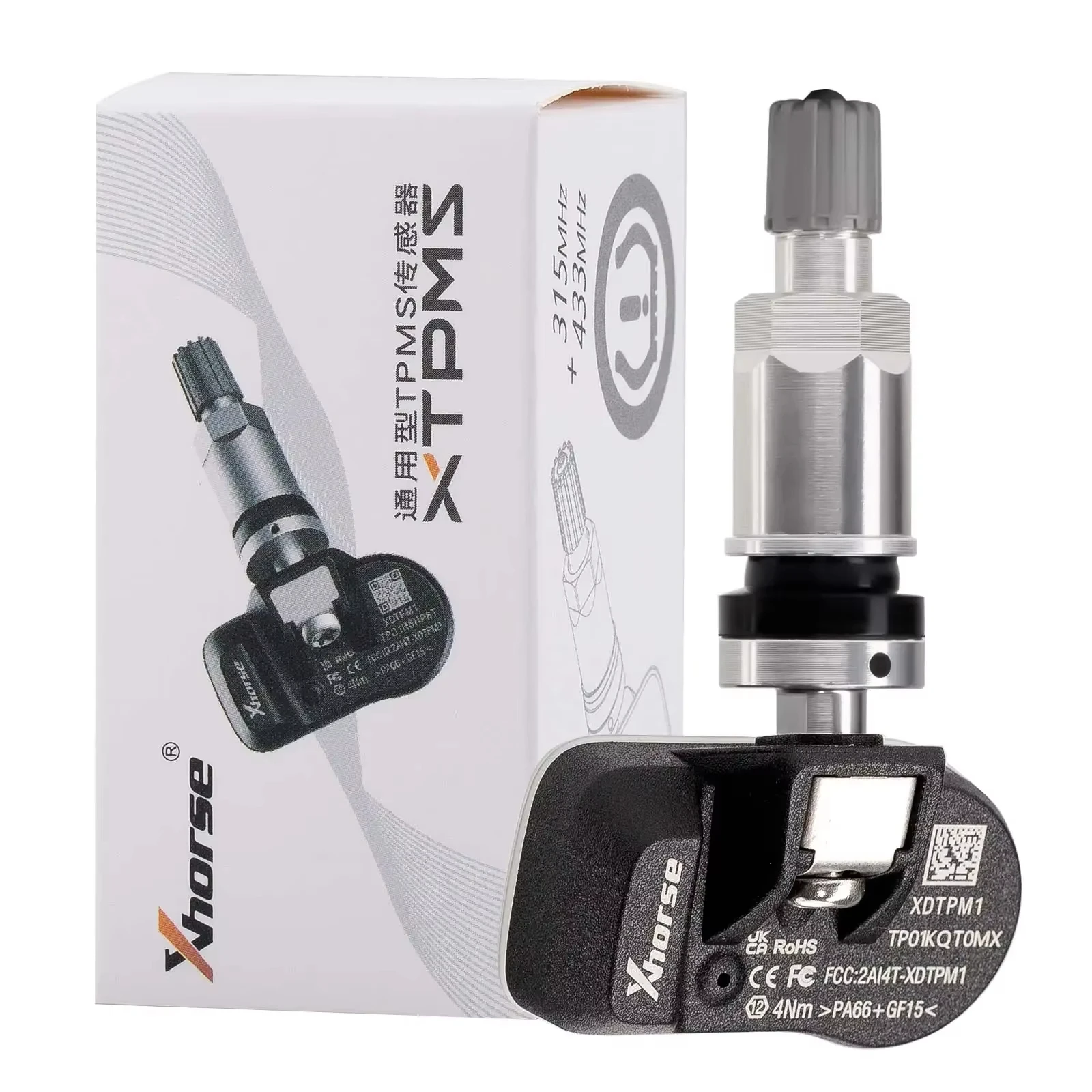 XHORSE XDTPM1EN TPMS Sensor XTPMS 315MHZ/433MHZ Monitoramento de pressão dos pneus Sensor TPMS programável para ferramenta chave MIDI/Plus/Max Pro