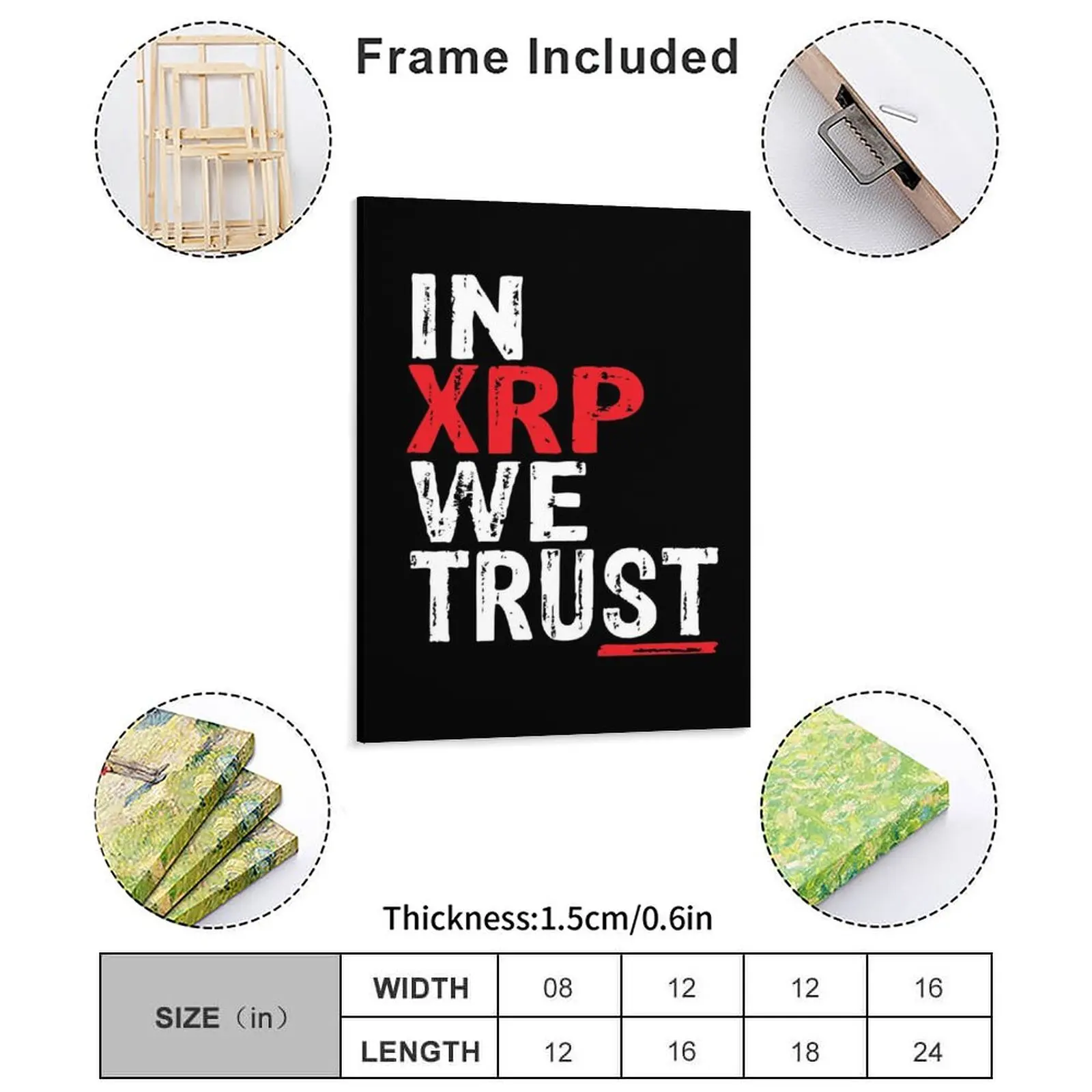 In Xrp We Trust Canvas Painting Poster Classic Bar Vintage Cave Designs Framed Wall Paintings