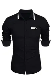 Men's Shirt Casual Loose Solid Color Lapel Pocket Decorated Single-Breasted Cardigan Long Sleeve Tops