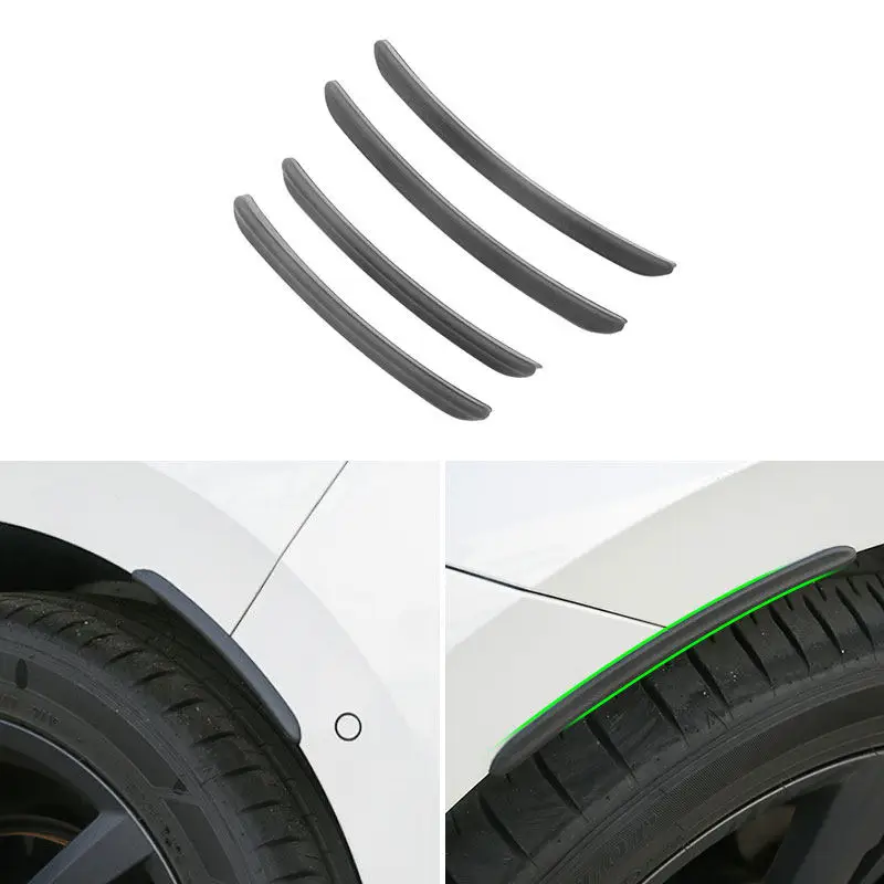 

4pcs Car Accessories Fender Flares Mud Flaps Arch Wheel Eyebrow Lips Strips Sticker Trim For VW Golf 8 MK8 2020 2021 2022 Black
