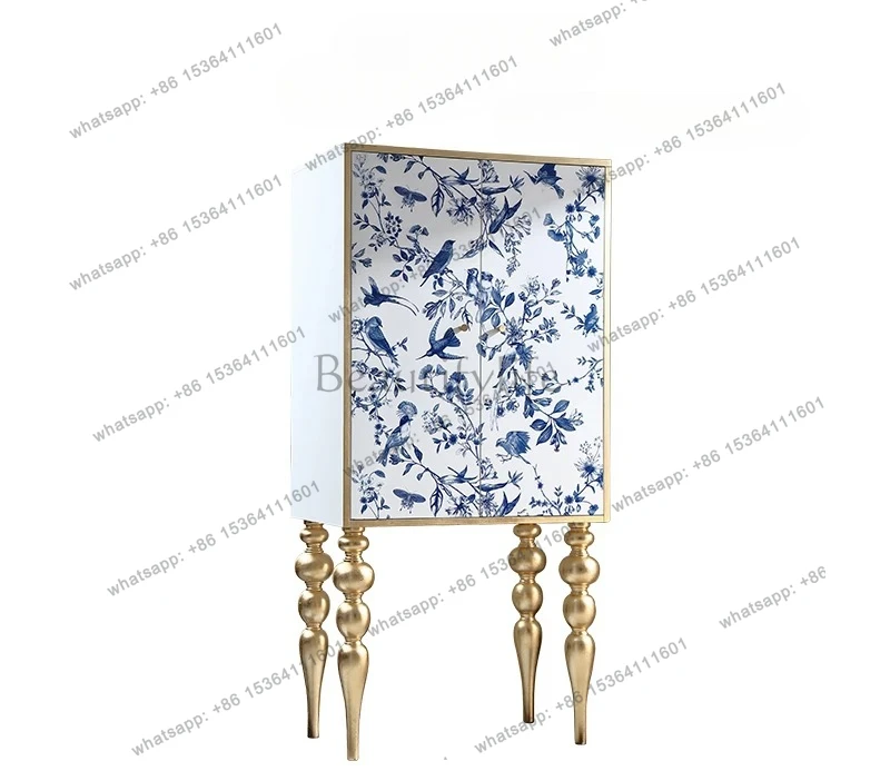 

Jade Bird Solid Wood French Tall Cabinet Multi-purpose vertical Entrance cabinet Storage storage decorative cabinet