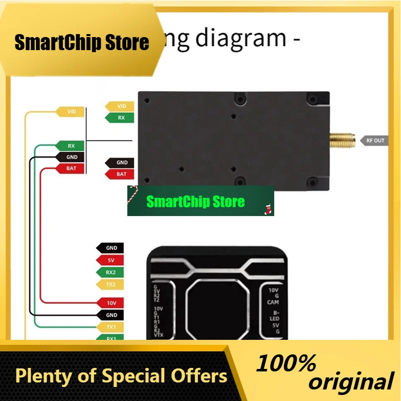 SmCp4.9G -5.8G 5.5W VTX 25Mw 1000Mw 5.5W Power FPV Image Transmission Video Transmitter Strong Stability For Long Range RC FPV D