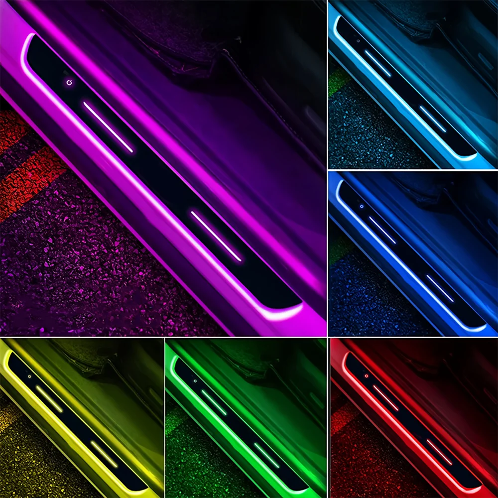 Led Door Sill Stickers for Car Decor Front Door Car Welcome Door illuminated Sill Light Logo Lamp LED Car Pedal Decoration