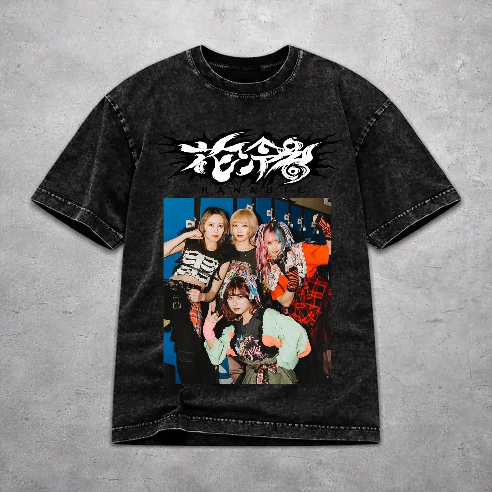 Stylish Men Women Hanabie Band  Tee Shirt Cotton Washed  T Shirts Clothes