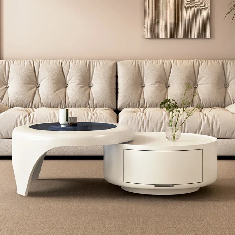

Living Room Vanity Coffee Table Luxury Floor Design Nordic Modern White Center Table Round Muebles Hogar Home Furnitures