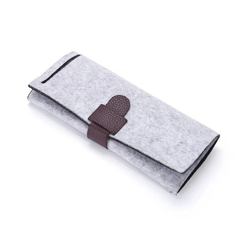 Portable Roll-up Felt Jewelry Roll Storage Bag Folding Travel Earrings Necklaces Bracelets Rings Container Storage