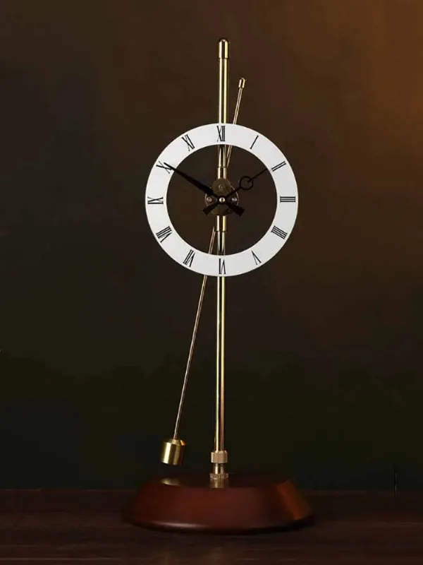 Desktop Aerodynamic Clock, Invisible Home Decor, Desk Pendulum Clock, Solid Wood, , Decoration Clock