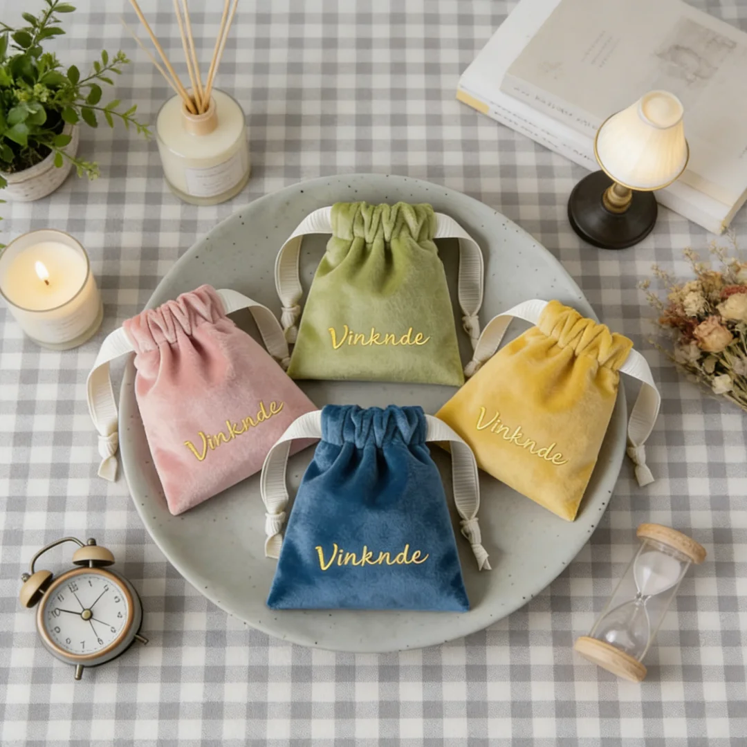 

100Pcs Mini Velvet Sachets 8x10cm Drawstring Jewelry Pouches Customizable Logo Wedding Travel Candy Packaging Bags for Earrings