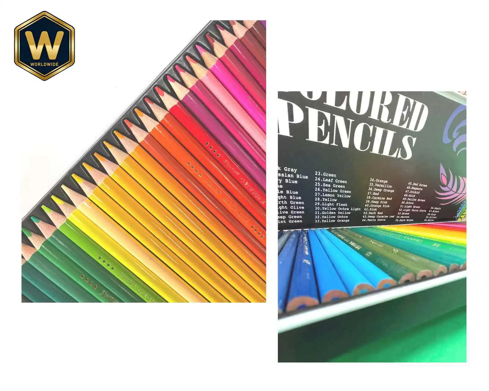 For Korea Carnival 60 Colors Colored Pencils Professional Drawing Authentic Iron Box Packaging
