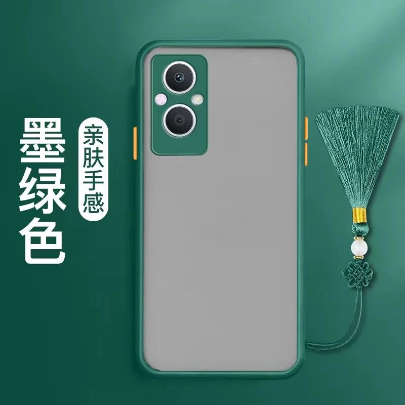 Stylish Case For Oppo Reno 8 Lite Cover Reno7Z Matte Transparent TPU Hard Case For Reno 8Z 7Z 5G 7Lite Lanyard Shockproof Bumper