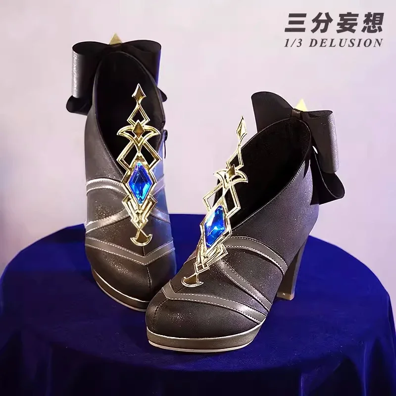 Fashion Amine Game Genshin Impact Navia Cosplay Shoes Role Play Carnival Women Costume Party Navia High-Heeled Shoes New