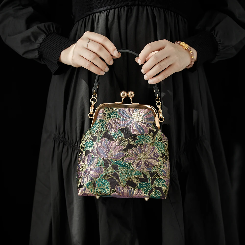 Classic Flowers Leather Top Handle Fringe Tassel Bag Vintage Bags Women's Handbags Chain Women Shoulder Crossbody Bag Bags image 4