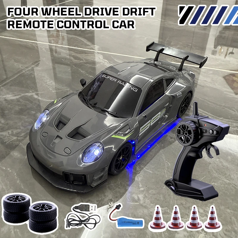RC Drift Auto 1/20 4WD Rennfahrzeug Spielzeugauto Modell mit Lichtern 2,4G 4CH Fernbedienung Sportwagen Jungen Wettbewerbsspiel Kinderspielzeug