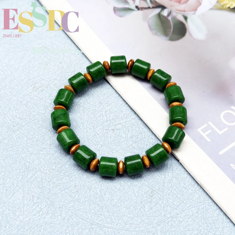 Summer new dry green bracelets for men and women old-style bead bracelets cold jade jewelry bracelets