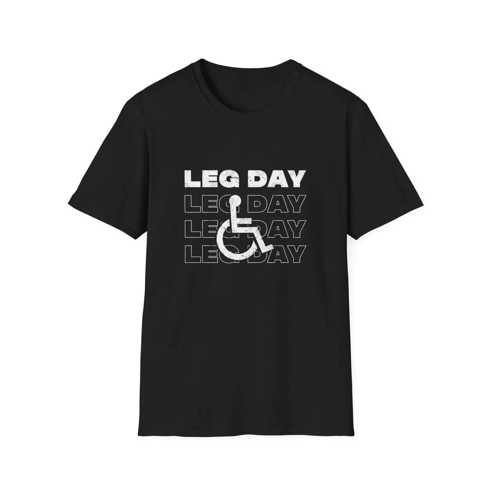 Leg Day wheelchair graphic T Shirt Disability Pride Fitness Humor vintage Washed Versatile fashion Soft Comfortable homme