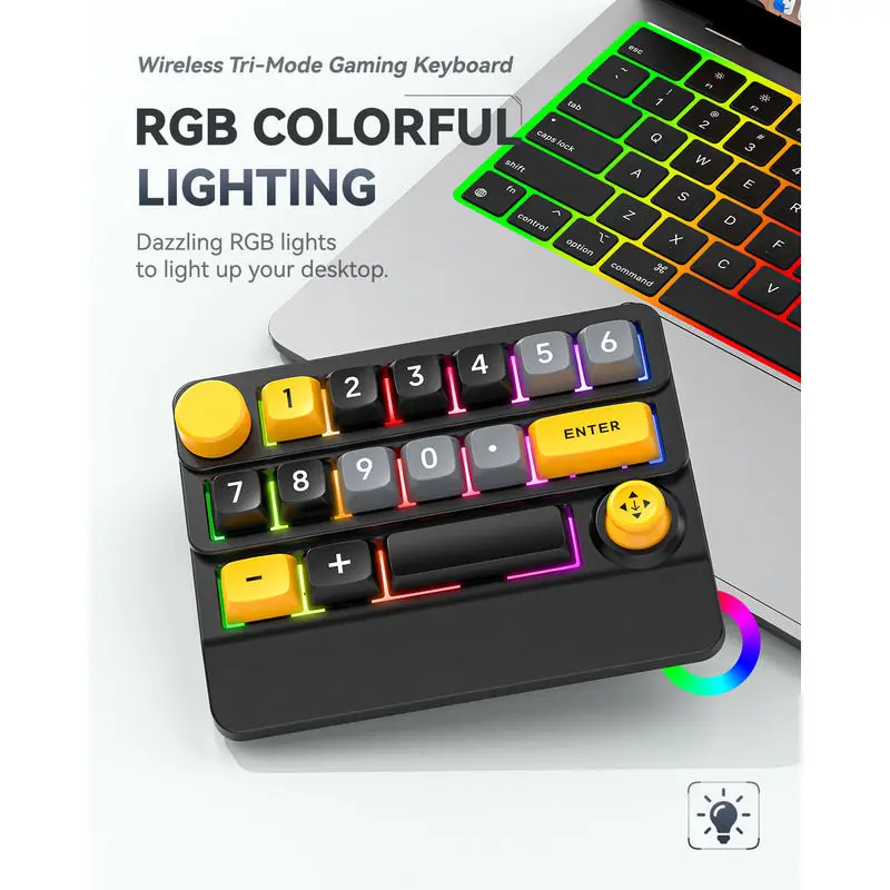Bluetooth Wireless Gaming Keyboard Controller Wired&2.4 USB Wireless Game Controller Keyboard Joystick RGB Hot-Swappable - Image 4