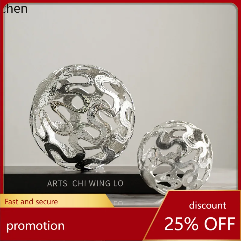 

ZML Metal Material Alloy Hollow Geometric Ball Modern Living Room Soft Decoration Ornament