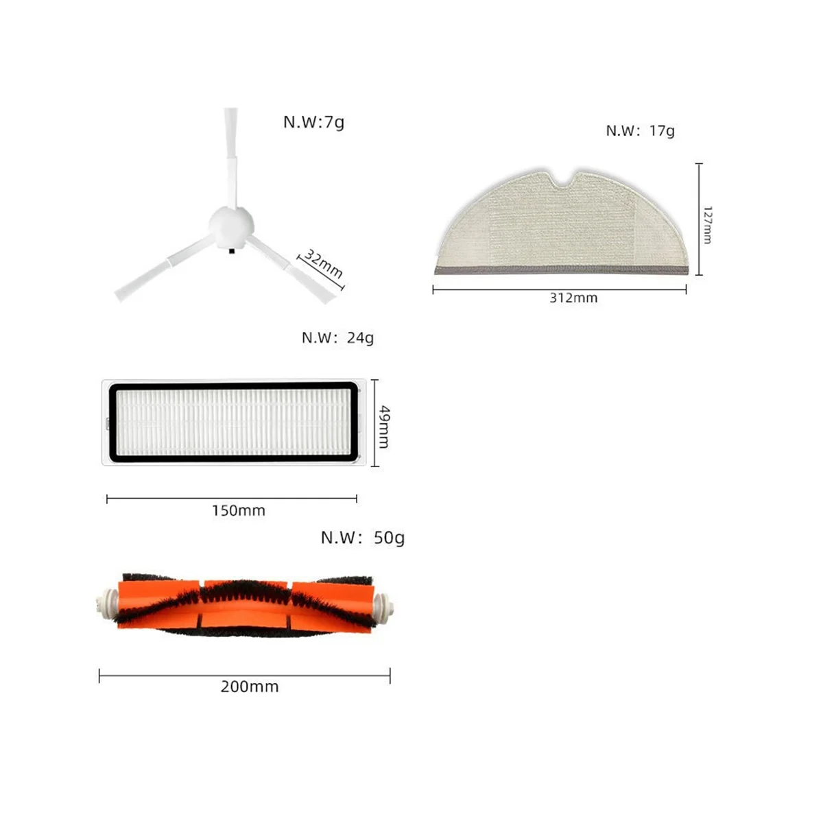 ل Mi Robot مكنسة كهربائية Mop STYTJ01ZHM ل 1C 1T ل F9 مكنسة كهربائية فلتر Hepa الملحقات