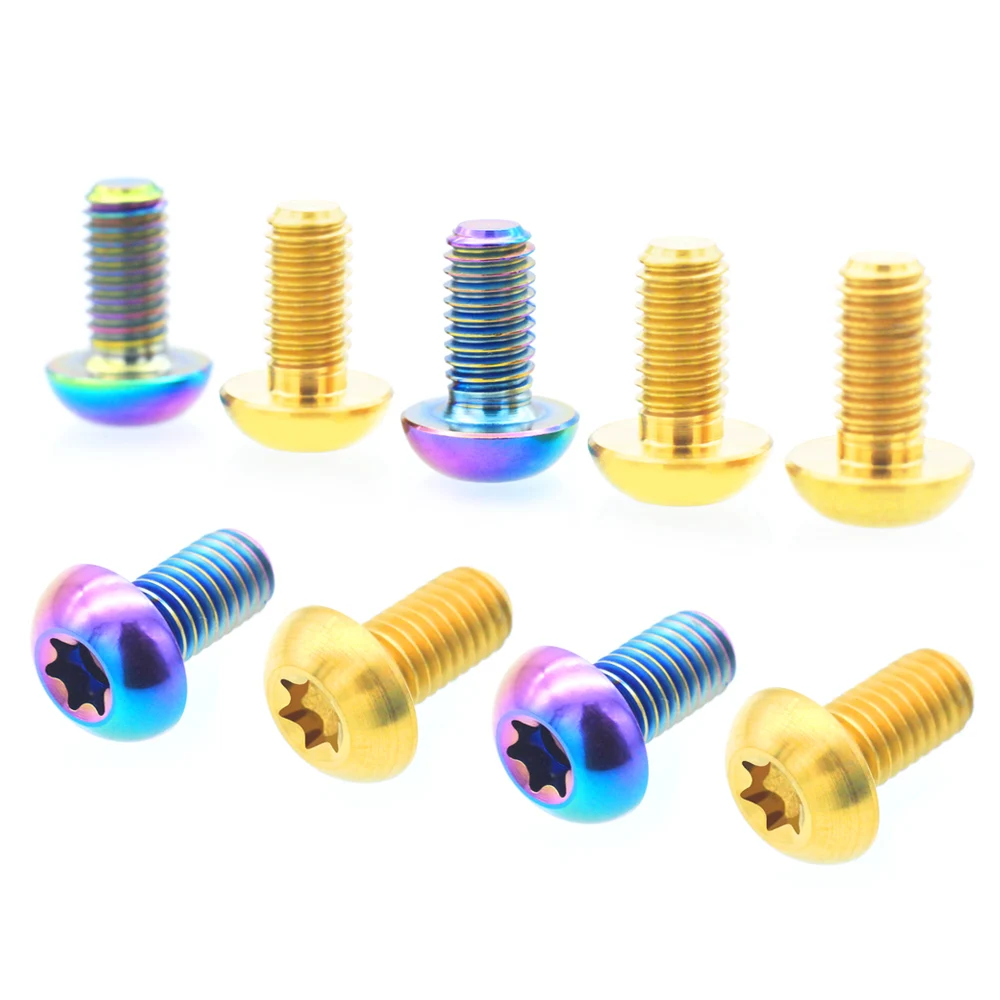 Mountain Bike 6pcs M5x10mm Disc Brake Disc Fixing Screws Made of Titanium Alloy