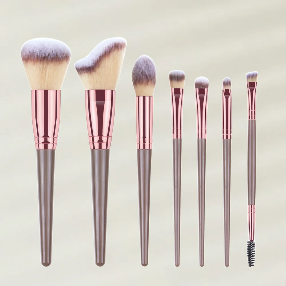 Champagne Makeup Brush Set Soft Synthetic Hair Cosmetic Tools For Daily Beauty Foundation Powder Eye Shadow Blush Concealer