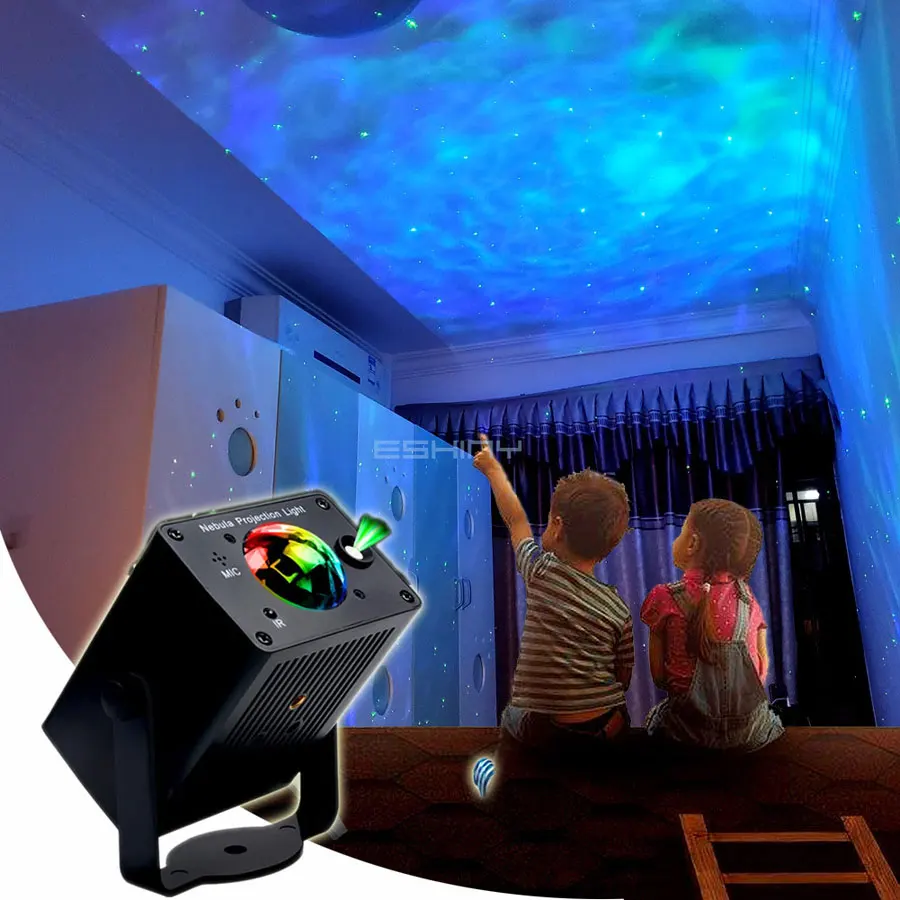 

B206 Laser RGB LED Galaxy Water Wave Sky Projector Light Magic Ball Night Children Gift Kids Starry Full Stars Nebula Cloud Lamp