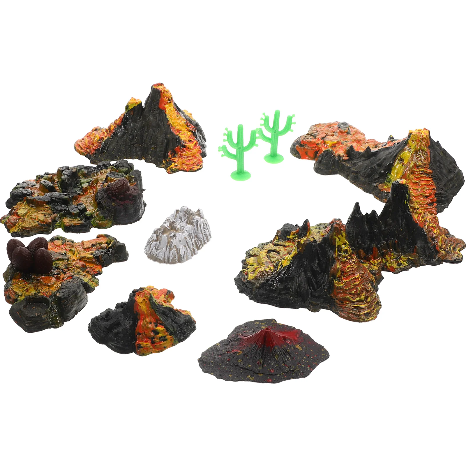 10 Pcs Simulation Volcano Model Volcanic Eruption Toys Craft Pvc Micro for Teens Ornaments Landscape Decoration